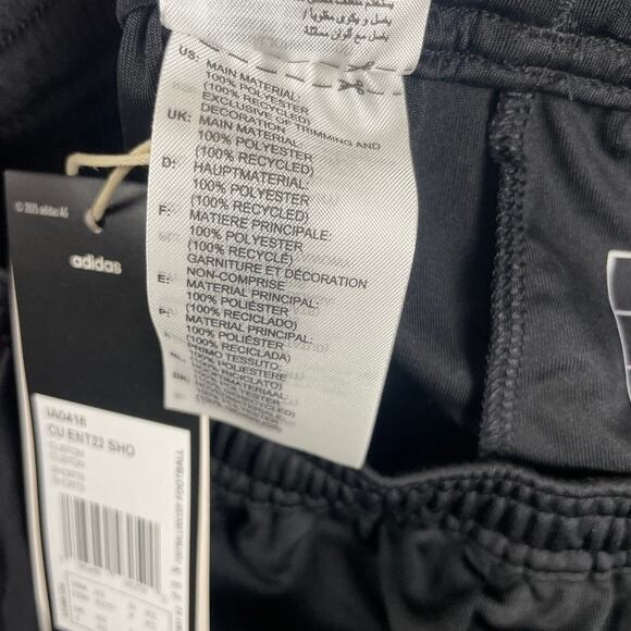 Adidas Men's X-Small Black Red Polyester Entrada 22 Athletic Soccer Shorts - Picture 7 of 13